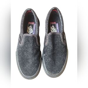 Vans Black Suede Popcush Skate Board Slip-On Shoes Mens 6 Or Unisex EU 38